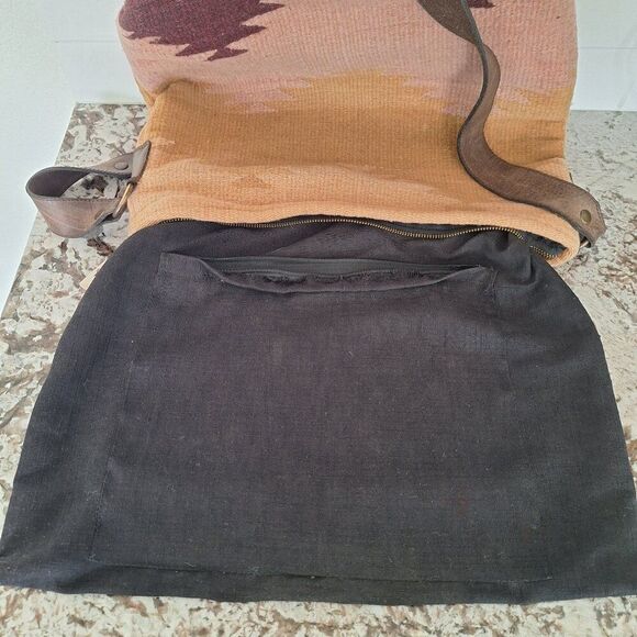 MZ 100% Wool and Leather Shoulder Bag Crossbody - Picture 10 of 13